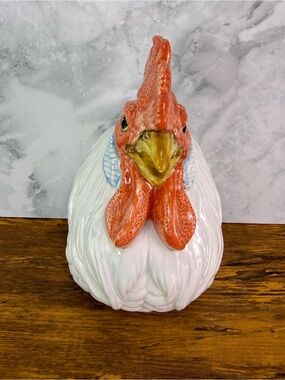 Vintage Omnibus Japan Ceramic Rooster Chicken Wall Planter Pocket Farmhouse